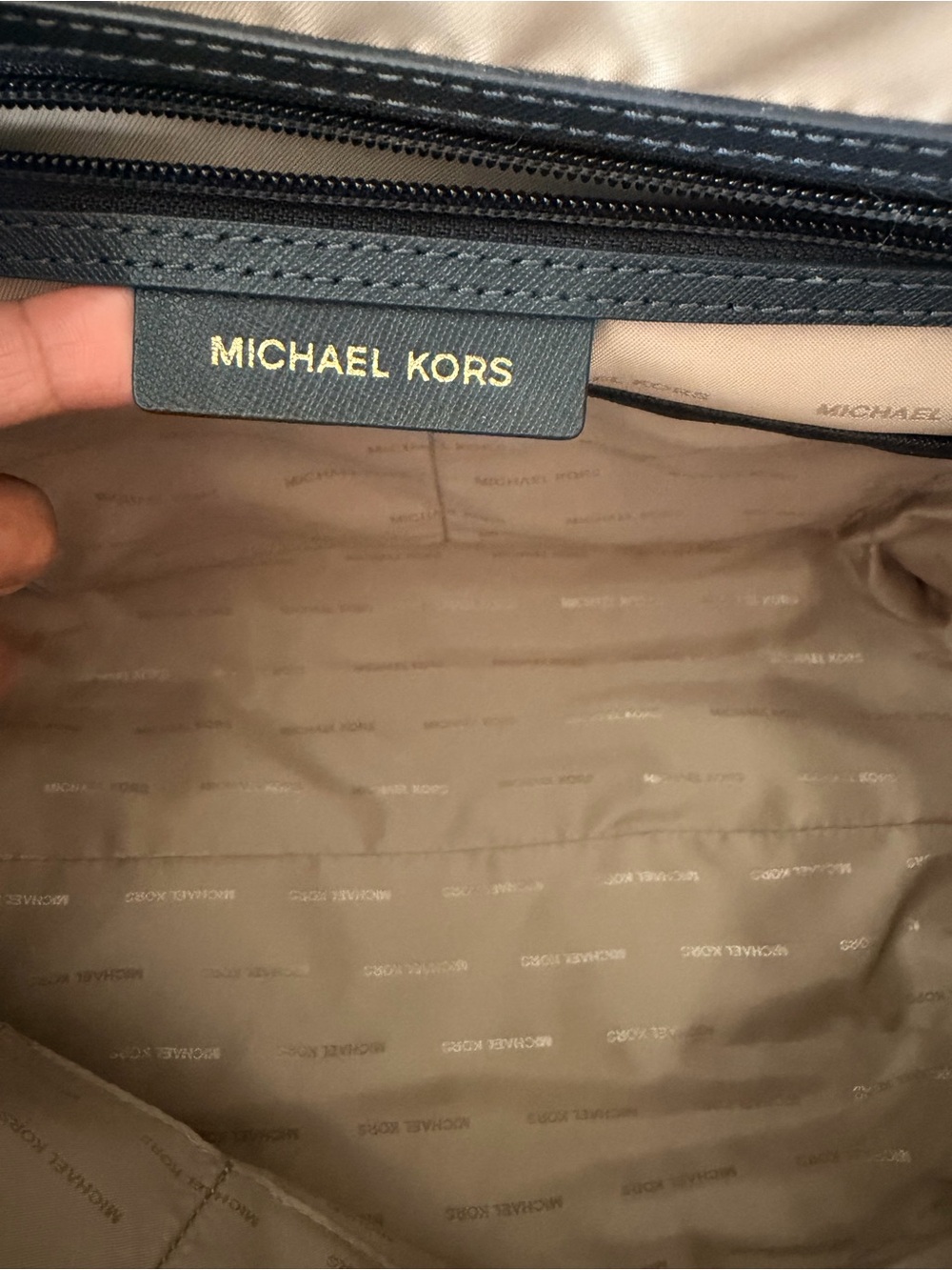 Michael Kors Navy color  Saffiano Leather Dome Satchel with Gold Hardware - Picture 10 of 13